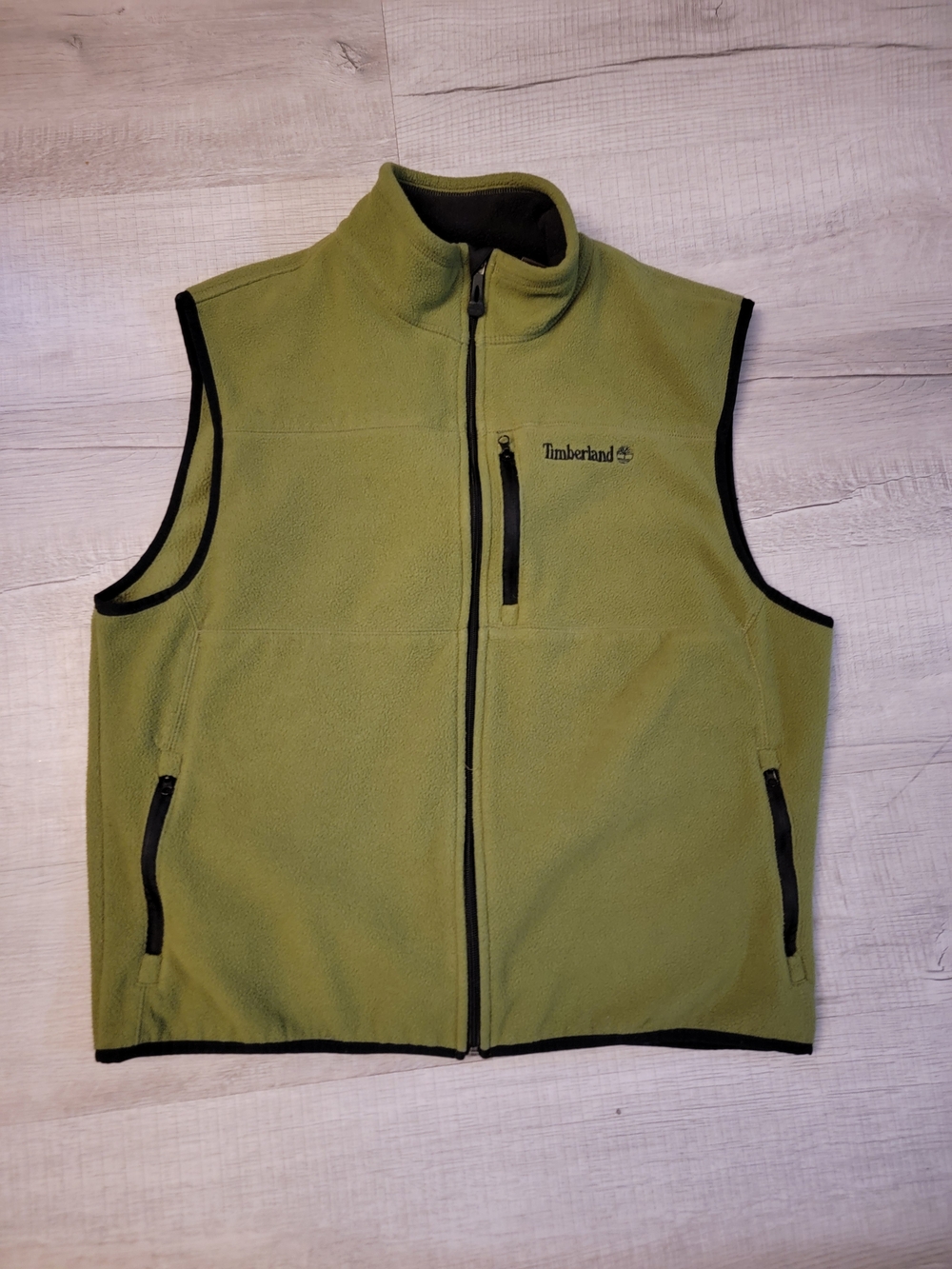 Timberland Men's Olive Green Fleece Zip Vest